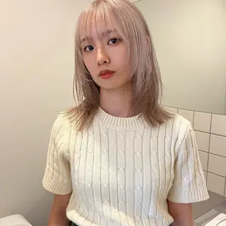 ミディアム カラー 舟橋耀/ブリーチカラ ー/レイヤーカットのヘアスタイル