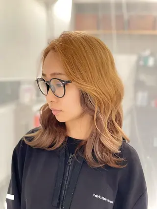 セミロング カラー GaKu/ハイトーン /ブリーチ/レイヤーのヘアスタイル