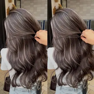 ロング カラー 表参道/ハイライト バレイヤージュのヘアスタイル