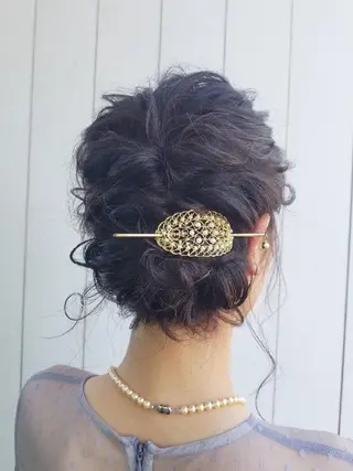 ヘアアレンジ セミロング 関口 友菜のヘアスタイル