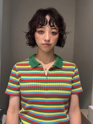 ショート 🌀渋谷ボブパーマ 🌀河野瑠太のヘアスタイル