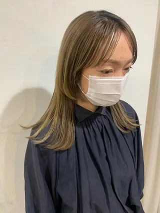 セミロング カラー ブリーチ/アレンジ 天満/chihiroのヘアスタイル