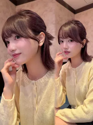 ミディアム ボブ/透明感カラー /しなる🌷のヘアスタイル