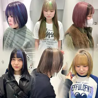 ミディアム カラー ✨ブリーチ/顔周り レイヤー¦YUKA✨のヘアスタイル