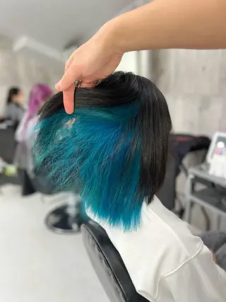 ミディアム カラー メンズ特化/パーマ/ 骨格矯正カット/真人のヘアスタイル