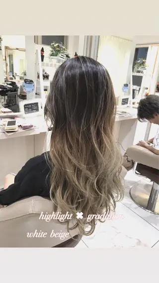ロング カラー 山崎俊輔/髪質改善 /バレイヤージュのヘアスタイル
