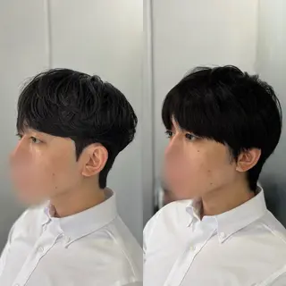 ショート パーマ メンズ 韓国メンズヘア/ ダウンパーマ/歩夢のヘアスタイル