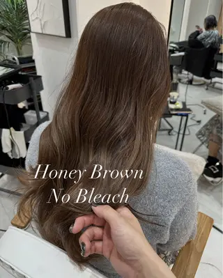 ロング カラー 赤み消し/オリーブ カーキ/福田れんのヘアスタイル