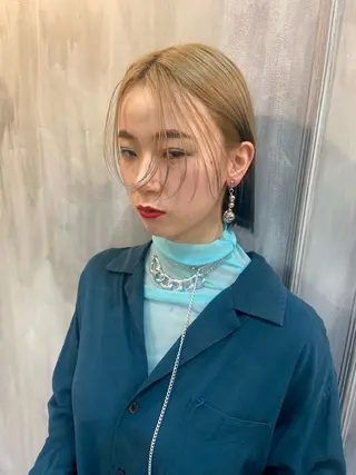 ショート カラー デザインパーマ 藤田和樹のヘアスタイル