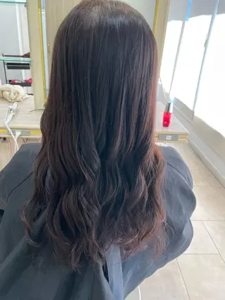 ロング カラー 渡邊花奈 韓国ヘアのヘアスタイル