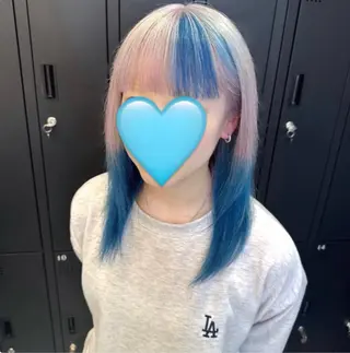 セミロング カラー ハイトーン/髪質改善 🦋岩渕かすが🖤のヘアスタイル