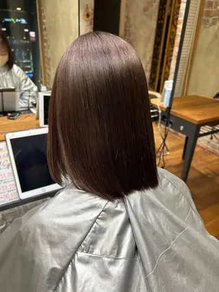 ミディアム カラー パーマ 新宿✨顔周りカット 韓国ヘア/坂本亜裟海のヘアスタイル