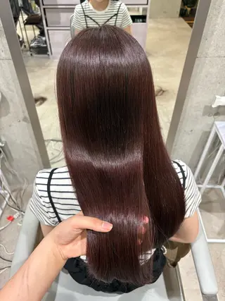 ロング カラー .AIRI🌼 暖色/ぱつっとぼぶのヘアスタイル