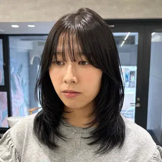 ミディアム カラー 望 吹のヘアスタイル