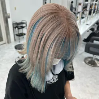 ロング カラー ダブルカラー 韓国ヘアKYONのヘアスタイル