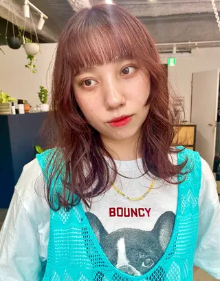 セミロング カラー 暖色カラー/天神/ ヘイマサクラのヘアスタイル