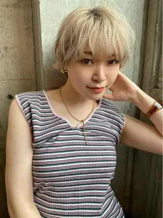 ショート カラー 似合わせカラーパーマ 🌿kitin米川のヘアスタイル