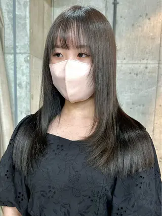 ロング カラー ヘアアレンジ 切りっぱなしボブ/ デザインカラー店長のヘアスタイル