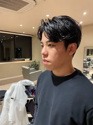 ショート パーマ メンズ men's美容師✂︎ ROW徳田浩二のヘアスタイル