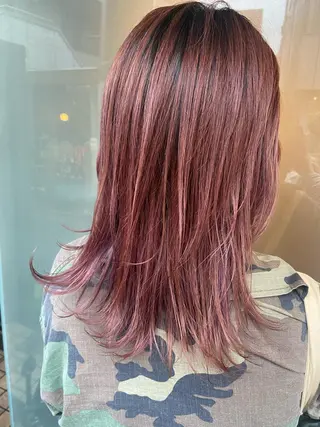 ミディアム カラー satsuki 暖色・ブラウンカラーのヘアスタイル