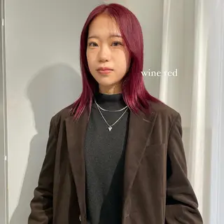 ミディアム カラー ハイトーン/ボブ /HBL/AYUNAのヘアスタイル