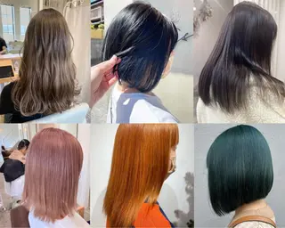 ロング カラー ブリーチなしWカラー /酸性ストレート河本のヘアスタイル