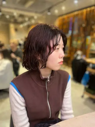 ショート カラー パーマ lolonois池田 /レイヤー/郷田遥のヘアスタイル