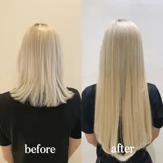 ロング 𝐲𝐮𝐮𝐦𝐢 エクステ/ 艶カラーのヘアスタイル