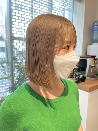 ミディアム カラー 蜂須賀🐝縮毛矯正 ストレートパーマのヘアスタイル