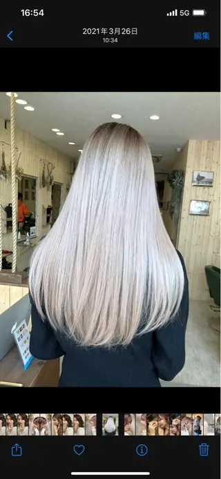 ロング 韓国レイヤー外国人風 透明感カラー髪質改善のヘアスタイル