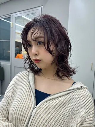 パーマ 💖美髪矯正／透明感 カラー💖のぞみのヘアスタイル