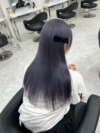 ロング カラー ブリーチなし透明感 ×縮毛矯正🤍ユウのヘアスタイル