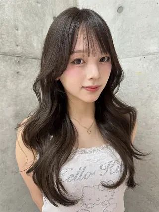 カラー ロング 髪質改善/韓国ヘア /透明感カラー🧸のヘアスタイル