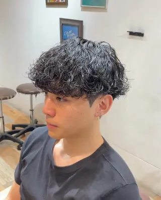 メンズ 波巻きスパイラル/ メンズパーマ/ゆうひのヘアスタイル