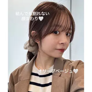 ミディアム カラー 🍼顔周りカット/ レイヤー/小川華奈のヘアスタイル