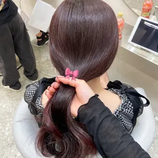 セミロング カラー 新宿/韓国ヘア 中明度カラー/かやのヘアスタイル