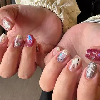 ネイル amuse 手書きニュアンスのネイルデザイン