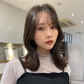 セミロング カラー 🖤韓国艶髪 RINA🖤のヘアスタイル