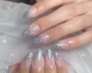 ネイル shineジェル& チップ長さだしのネイルデザイン