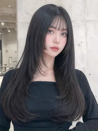 ロング 髪質改善、縮毛矯正 酸性縮毛矯正のヘアスタイル