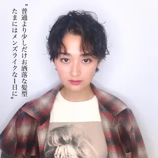 ショート パーマ 苅北 泰輔のヘアスタイル
