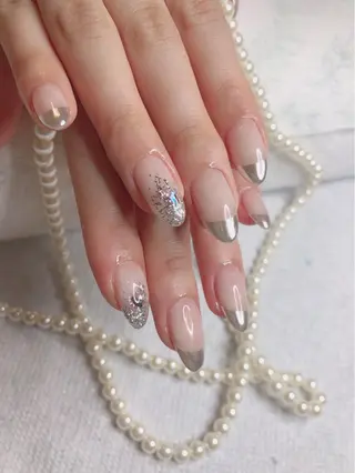 セミロング ネイル 長さ出し専門 nynaのネイルデザイン