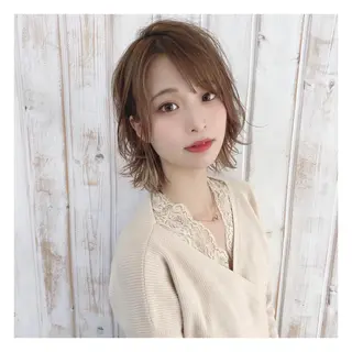 ミディアム カラー 菊池大一 溝の口パーマのヘアスタイル