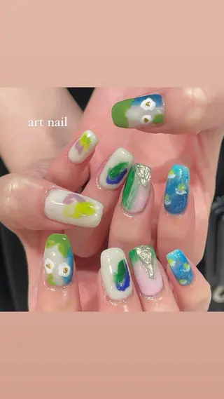 ネイル 淡色ネイル 🎀moeのネイルデザイン