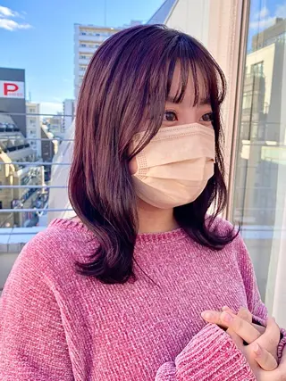 セミロング カラー 暖色カラー/天神/ ヘイマサクラのヘアスタイル