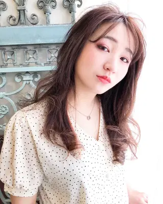 ロング カラー パーマ ヘアアレンジ メンズ 表参道Lise おおいしおりのヘアスタイル