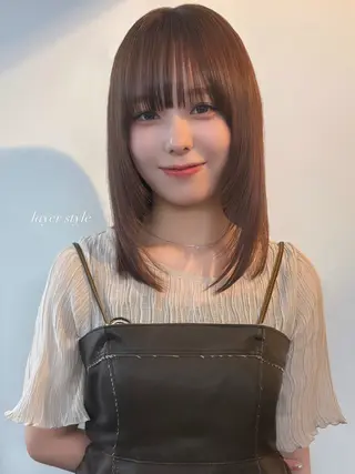 セミロング 新宿/ボブ/レイヤー 縮毛矯正/SACHIのヘアスタイル