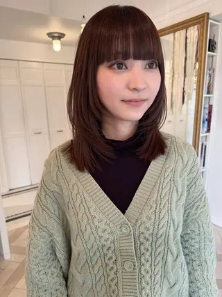 カラー ブリーチカラー🎀 韓国風/寺門美優のヘアスタイル