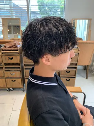 ショート パーマ メンズ 森川 力のヘアスタイル