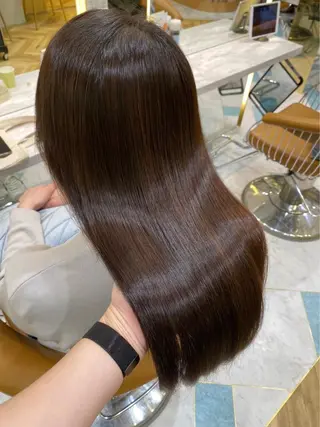 ミディアム 山崎/ボブ縮毛矯正 レイヤー髪質改善のヘアスタイル